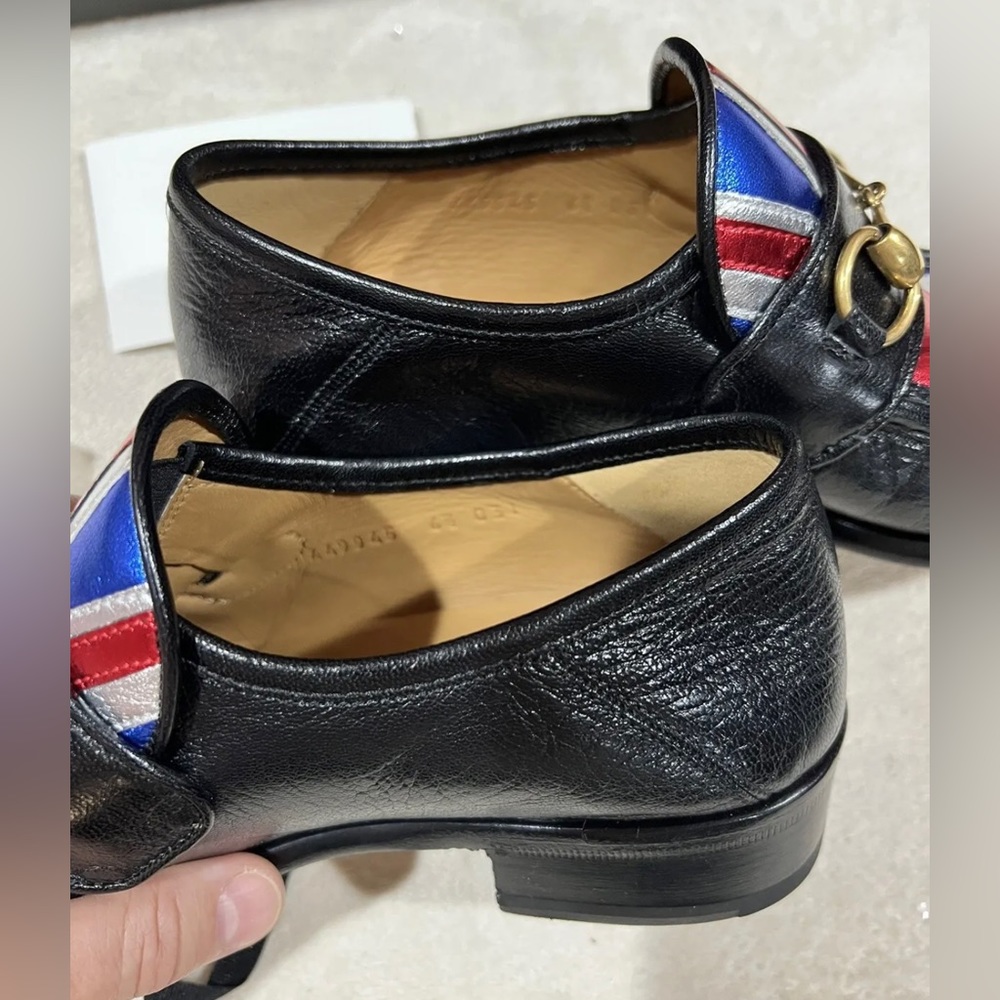 Gucci Horsebit Quentin Union Jack British Flag BlackRunway Loafer RARE!!Size 6,5 - Picture 9 of 12